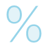 Icon illustration of a percent sign
