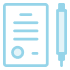 Icon illustration of a document and pen